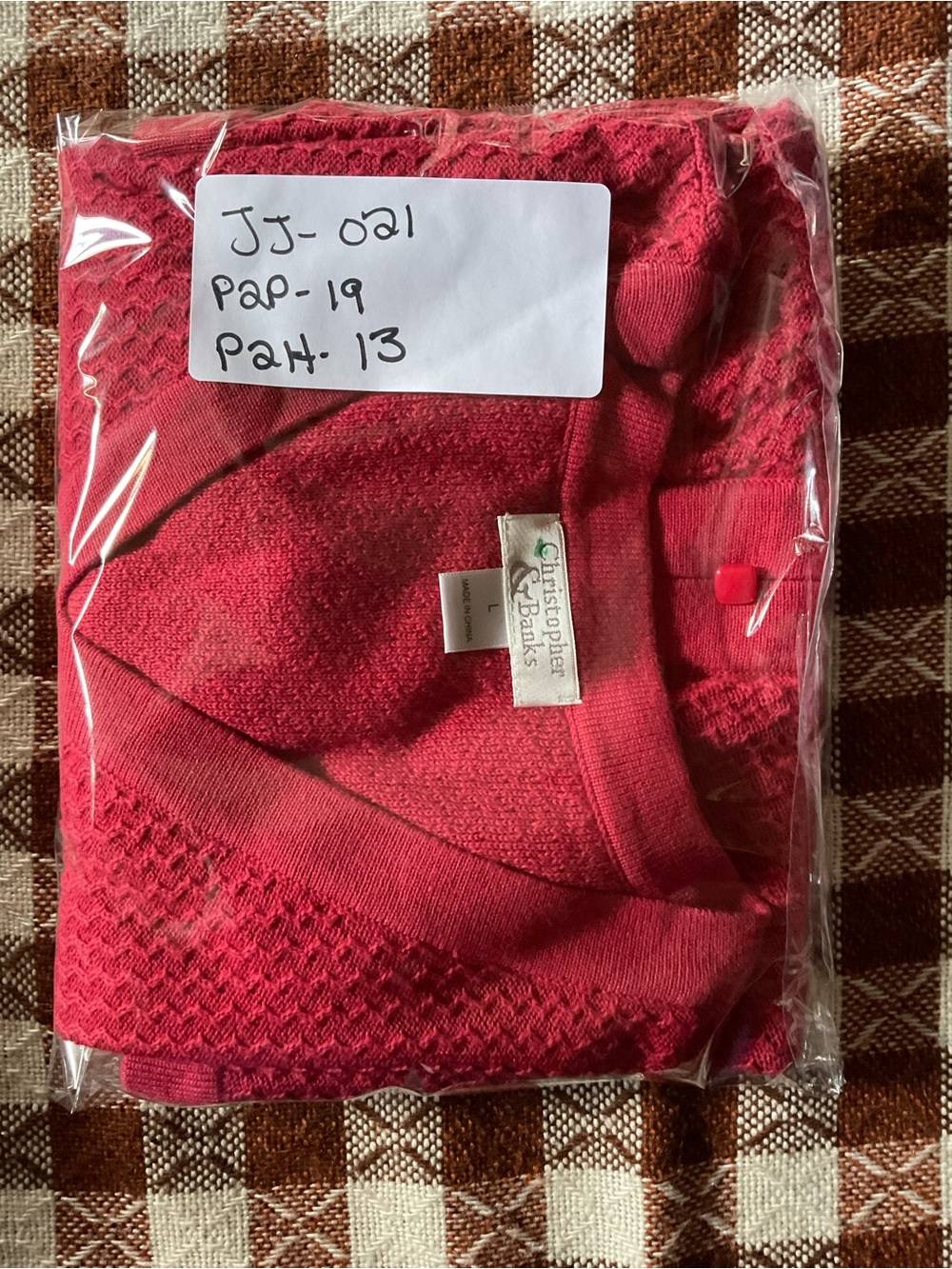 Christopher & Banks red Short-Sleeve Button Cardigan. Size L. - Picture 9 of 9